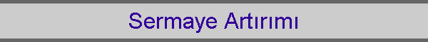 Sermaye Artırımı